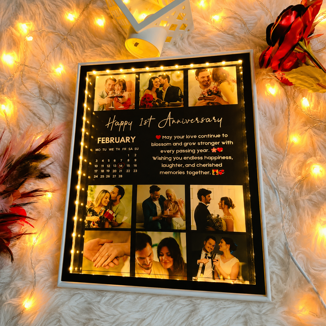 Anniversary LED Light Frame — personalized gift by Ayat Gift Center