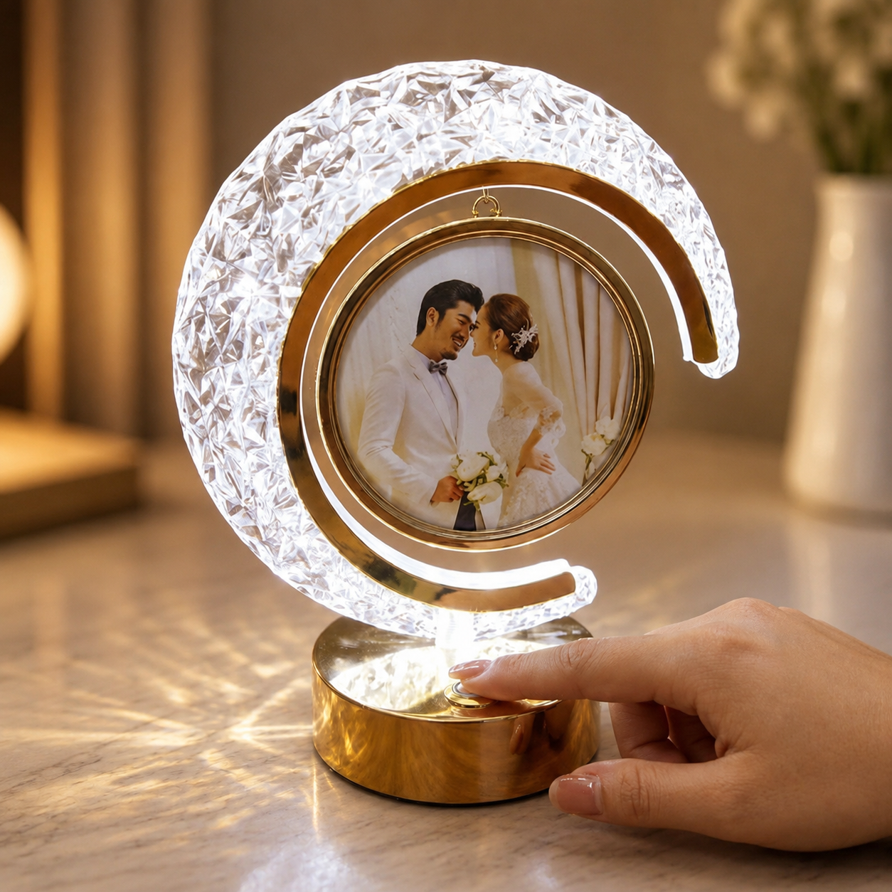 Crystal Moon Lamp — personalized gift by Ayat Gift Center