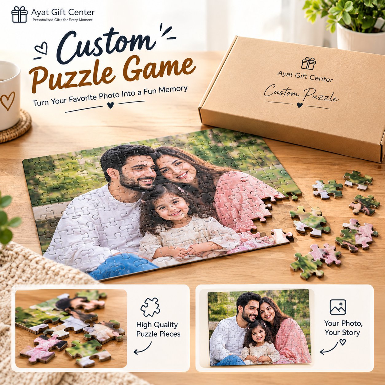 Custom Puzzle Game — personalized gift by Ayat Gift Center