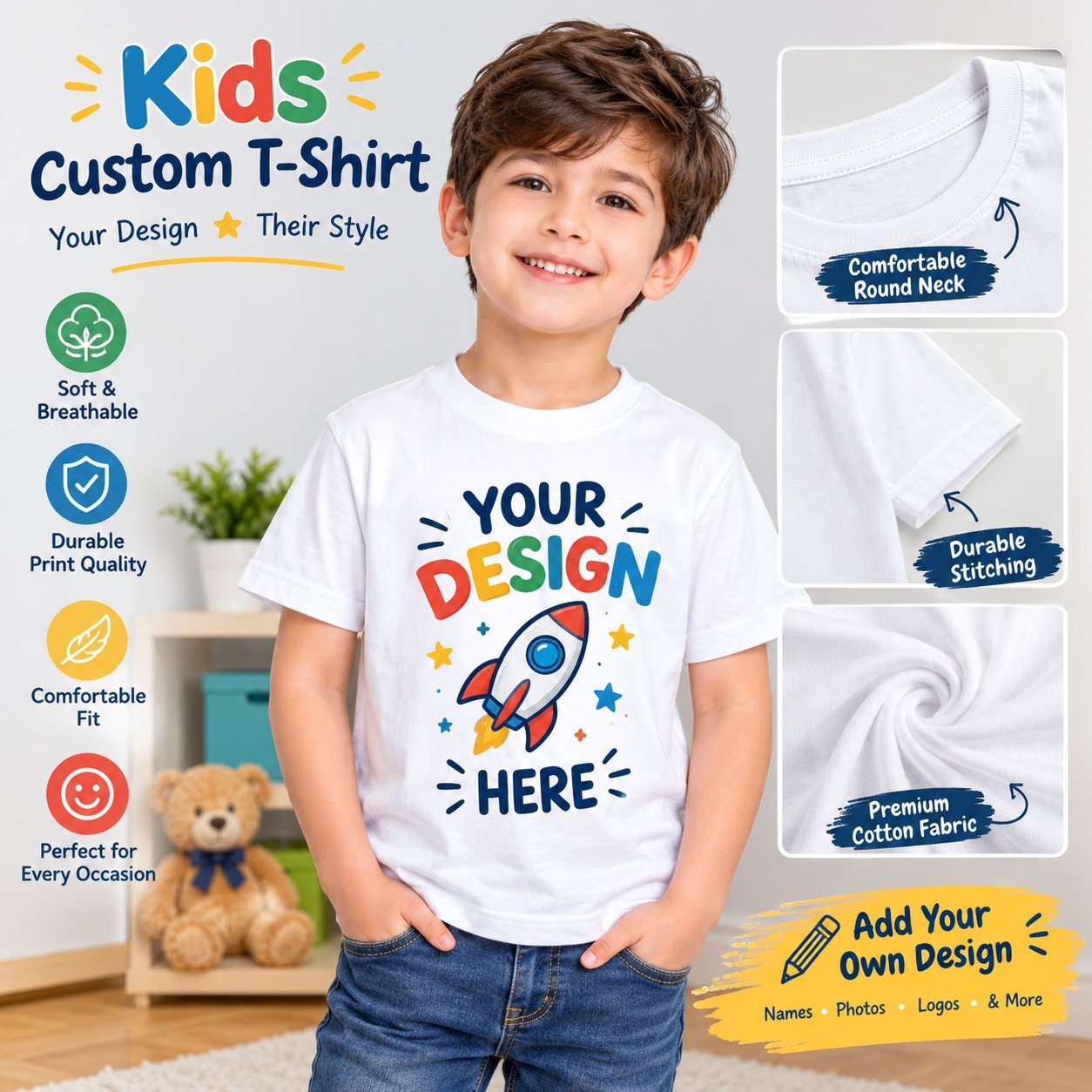 Kids Custom T-Shirt — personalized gift by Ayat Gift Center